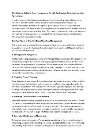 The Ultimate Guide to Team Management for UAE Businesses Strategies for High Performance