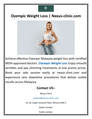 Ozempic Weight LossNexus-clinic