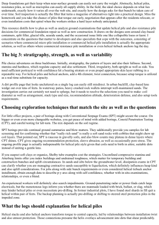 Dirt Examination Essentials for Helical and also Resistance Pile Option