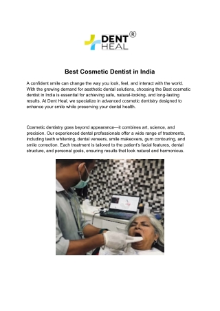 Best Cosmetic Dentist in India