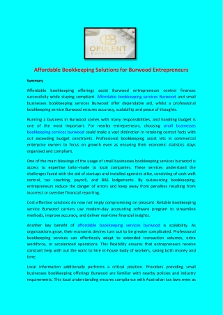 Affordable Bookkeeping Solutions for Burwood Entrepreneurs