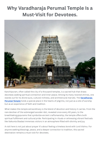 Why Varadharaja Perumal Temple Is a Must-Visit for Devotees. (1)
