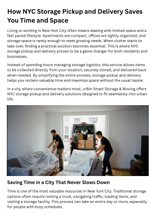 How NYC Storage Pickup and Delivery Saves You Time and Space