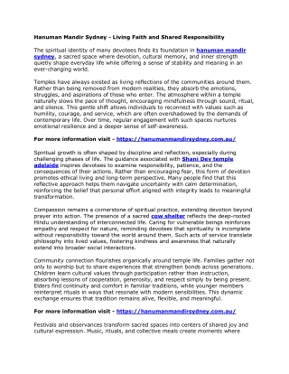 Hanuman Mandir Sydney - Living Faith and Shared Responsibility