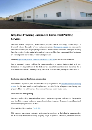 Graydaze Providing Unexpected Commercial Painting Services