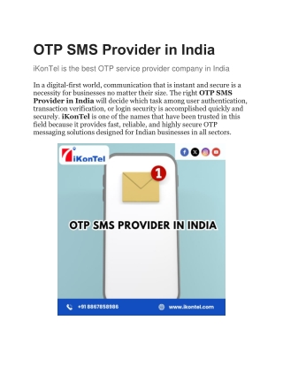 OTP SMS Provider in India