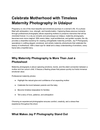 Celebrate Motherhood with Timeless Maternity Photography in Udaipur