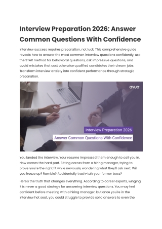 Interview Preparation 2026: Answer Common Questions With Confidence