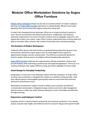 Modular Office Workstation Solutions by Sogno Office Furniture