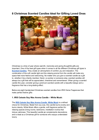 8 Christmas Scented Candles Ideal for Gifting Loved Ones