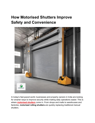 How Motorised Shutters Improve Safety and Convenience