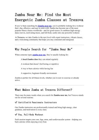 Zumba Near Me Find the Most Energetic Zumba Classes at Trexova