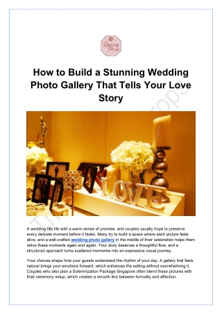 How to Build a Stunning Wedding Photo Gallery That Tells Your Love Story