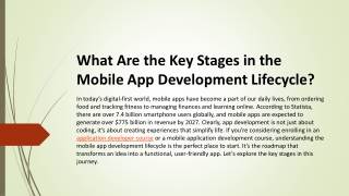 What Are the Key Stages in the Mobile App Development Lifecycle?