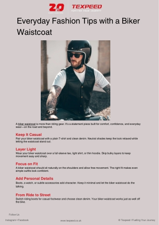 Everyday Fashion Tips with a Biker Waistcoat – Texpeed