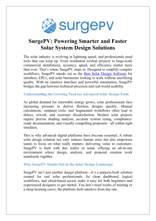 Solar System Design Software for Professionals and Installers