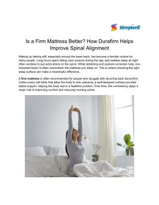 Is a Firm Mattress Better_ How Durafirm Helps Improve Spinal Alignment