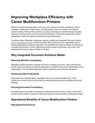 Canon Multifunction Printers