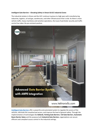 Intelligent Gate Barriers – Elevating Safety in Omani & GCC Industrial Zones