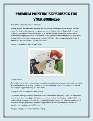 Premium Printing Experience for Your Business