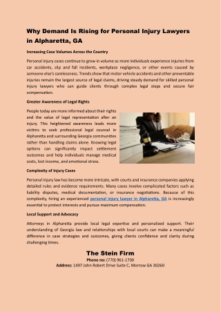 Why Demand Is Rising for Personal Injury Lawyers in Alpharetta