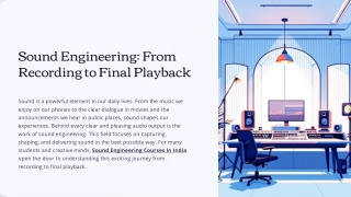 Sound Engineering From Recording to Final Playback
