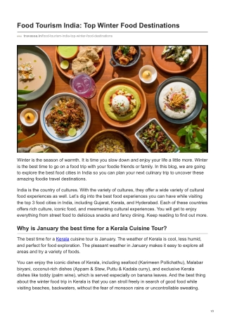 travassa.in-Food Tourism India Top Winter Food Destinations