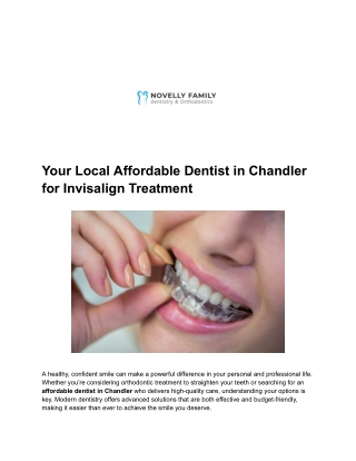 Your Local Affordable Dentist in Chandler for Invisalign Treatment
