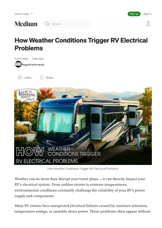 Fix Electrical Problems by RV Repair Michigan guide