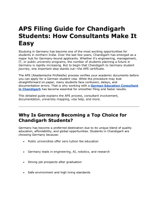 APS Filing Guide for Chandigarh Students – Expert Support Made Simple
