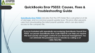 Easy Steps to Fix QuickBooks Error PS033