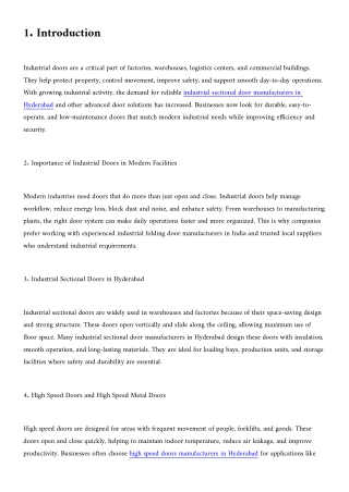 Industrial sectional door manufacturers in Hyderabad