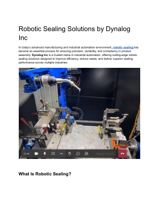 Robotic Sealing Solutions by Dynalog Inc