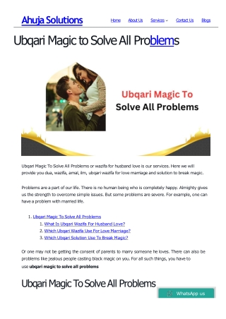 Ubqari Magic to Solve All Problems
