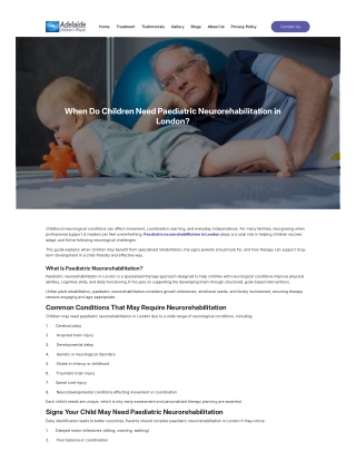 When Do Children Need Paediatric Neurorehabilitation in London (2)