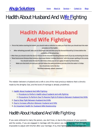 Hadith About Husband And Wife Fighting