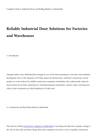 Construction companies in Hyderabad