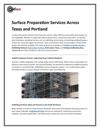 Top Scaffolding Companies in Houston Reliable Access Solutions for Every Project