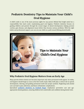 Pediatric Dentistry Tips to Maintain Your Child’s Oral Hygiene