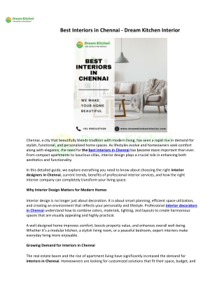 Best Interiors in Chennai - Dream Kitchen Interior