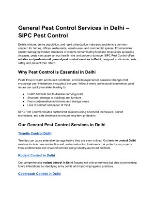 Pest control services in delhi