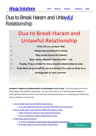 Dua to Break Haram and Unlawful Relationship