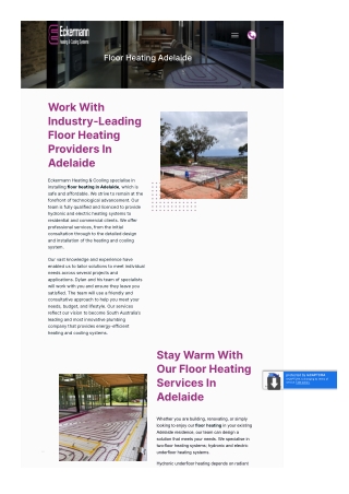 Hydronic underfloor heating adelaide