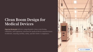 Clean Room Design Consultant for Medical Devices
