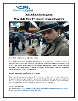 Litigation Support Private Investigator St. Paul