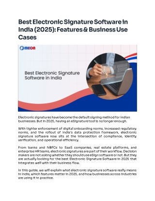 Best Electronic Signature Software in India 2025: Features & Business Use Cases