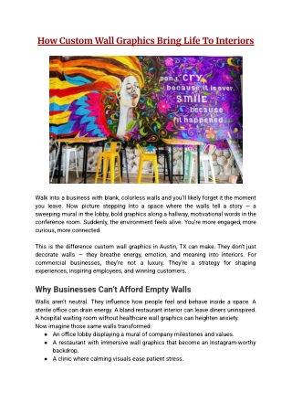 How Custom Wall Graphics Bring Life To Interiors