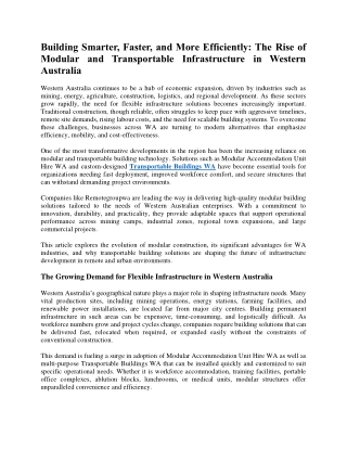 Building Smarter, Faster, and More Efficiently: The Rise of Modular