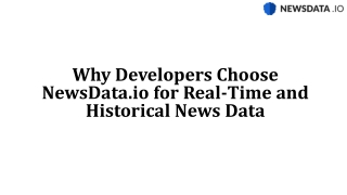Why Developers Choose NewsData.io for Real-Time and Historical News Data