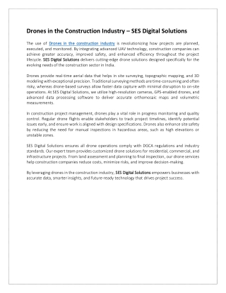 Drones in the Construction Industry – SES Digital Solutions
